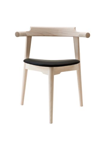 PP Møbler - Matstol - pp58/3 Tripod Chair / By Hans J. Wegner - Elegance Leather Black 20198 / Soaped Ash