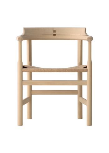 PP Møbler - Dining chair - pp62 Captain's Chair / By Hans J. Wegner - Natural Papercord / Soaped Ash