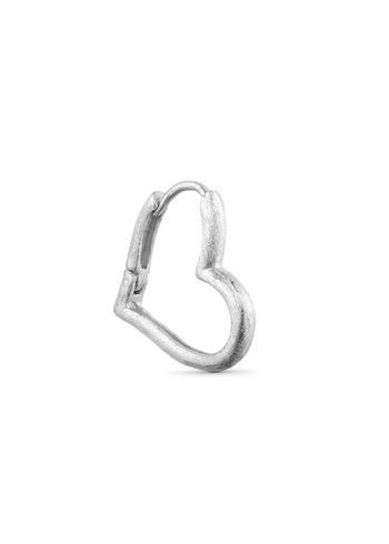 Pure By Nat - Ohrring - Esmee Heart Earring - Silver Plated