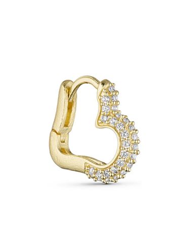 Pure By Nat - Tonikum - Esmee Heart Earring W. Zircons - Gold Plated