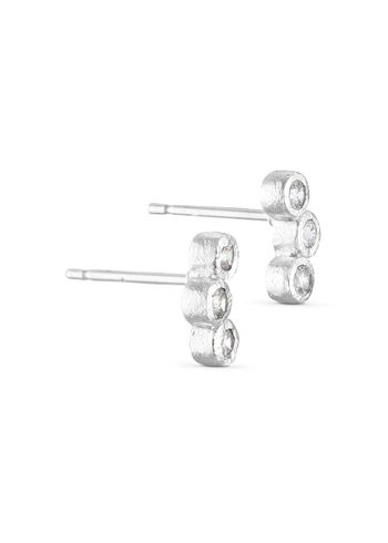 Pure By Nat - Earrings - Earrings W. Zircons - Silver Plated