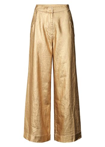Rabens Saloner - Pantalon - Midas Gold Wide Leg Pant - Inja - Gold
