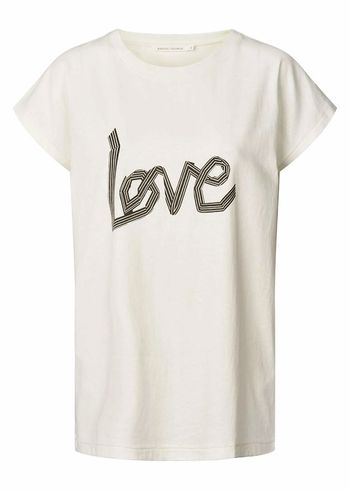 Rabens Saloner - T-shirt - Ribbon Love T-shirt - Anira - Chalk