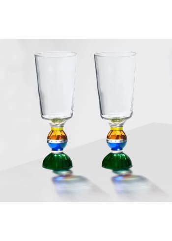 Reflections Copenhagen - Glass - Ascot Tall Crystal Glass - Clear/Emerald/Cobalt/Brown/Bright Yellow