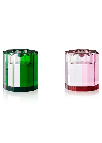 Reflections Copenhagen - Lyseholder - Lincoln Christmas tealight holders, set of 2 - Red/Rose & Azure/Green