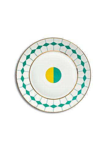 Reflections Copenhagen - Plate - Elvas & Ponta Dessert plate, set of 2 - Green/Yellow/Gold