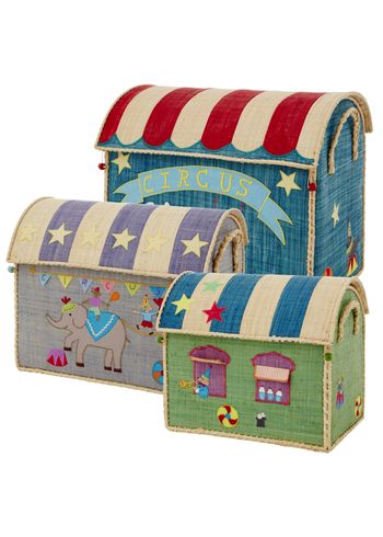 Rice - Boîte de rangement pour enfants - Raffia Toy Baskets - Set Of 3 - Circus Theme