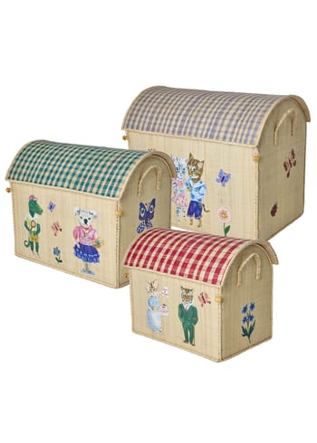 Rice - Child storage box - Raffia Toy Baskets - Set Of 3 - Nathalie Lété Theme