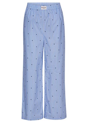 ROTATE by Birger Christensen - Calças - Highwaisted Pants - BLUE LOGO STRIPE