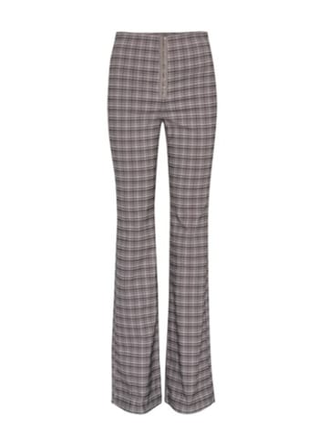 ROTATE by Birger Christensen - Byxor - Stretchy Flared Pants - Gray Check/Frosy Gray