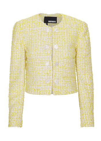 ROTATE by Birger Christensen - Kurtka - Boucle Cropped Jacket - Pastel Yellow