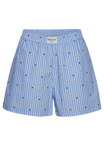 ROTATE by Birger Christensen - Pantalones cortos - Elasticated Shorts - BLUE LOGO STRIPE