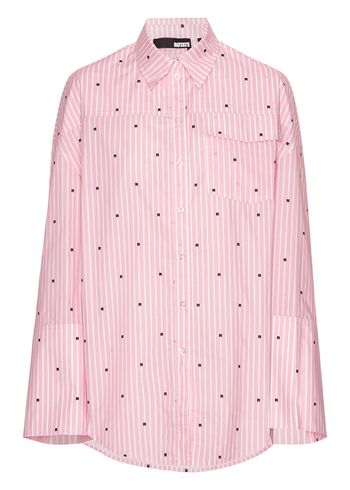 ROTATE by Birger Christensen - Shirt - Oversized Shirt - Pink LOGO STRIPE