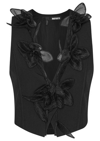 ROTATE by Birger Christensen - Colete - Flower Waistcoat - Black