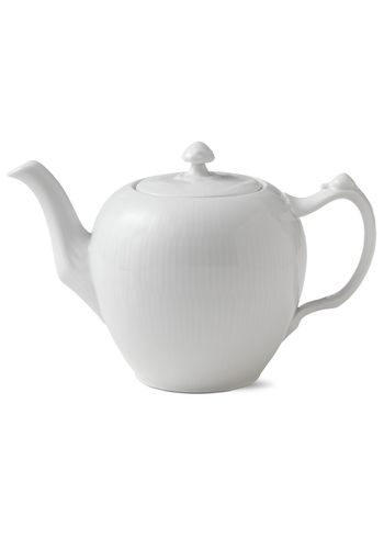 Royal Copenhagen - Kanna - Vit Räfflat - Krukor - Teapot with lid - 100 cl