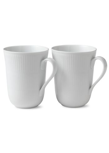 Royal Copenhagen - Mok - White Fluted - Mug - Mug 2 pcs - 33 cl