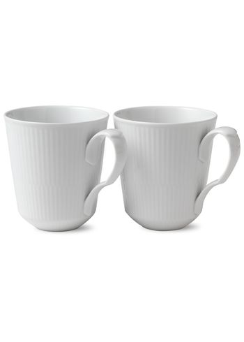 Royal Copenhagen - Mug - White Fluted - Mug - Mug 2 pcs - 37 cl