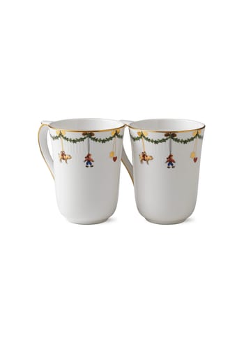Royal Copenhagen - Mugg - Star Ribbed Christmas - Cups and Mugs - Mug 2 pcs