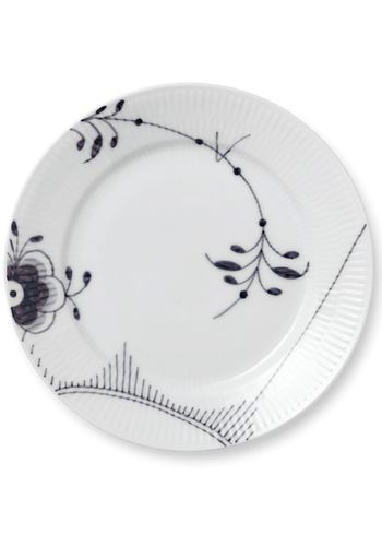 Royal Copenhagen - Teller - Mega Schwarz Gerippt - Teller - Plate - Decoration no. 2 - 22 cm