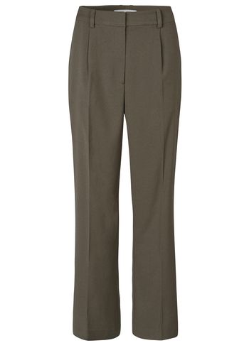 Samsøe & Samsøe - Kalhoty - SARamona Trousers - BLACK OLIVE