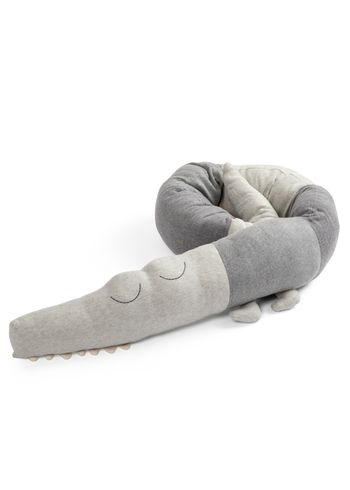 Sebra - Kinderkussen - Strikket Pude, Sleepy Croc - Elephant Grey
