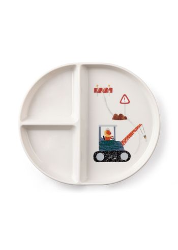 Sebra - Piatto per bambini - Tastii Plate With 3 Rooms - Busy Builders