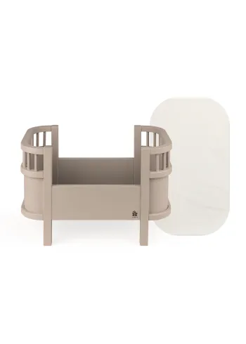 Sebra - Príslušenstvo pre bábiky - Sebra Doll's Bed + Mattress - Jetty beige