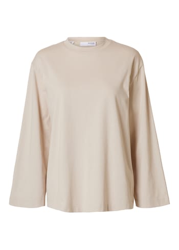 Selected Femme - Camicetta - SLFElisa LS Boxy Tee - Oatmeal