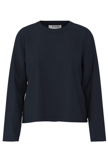 Selected Femme - Bluse - SLFEssential LS Boxy Tee NOOS - Dark Sapphire