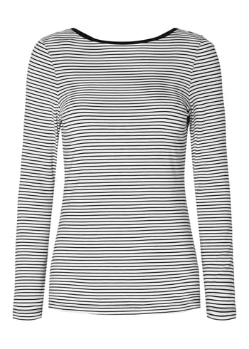 Selected Femme - Bluse - SLFFilina LS Striped Low Back Top - Black/Bright Stripes