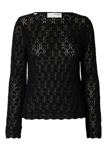 Selected Femme - Blouse - SLFNiva LS Knit O-neck - Black