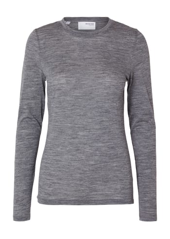 Selected Femme - Tejido - SLFWola LS O-Neck - Steel Gray Melange