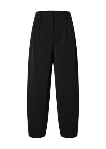 Selected Femme - Kalhoty - SLFPiya HW Barrel Pant - Black