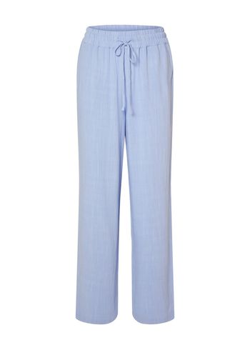 Selected Femme - Broeken - SLFViva - Gulia HW Long Linen Pants NOOS - Blue Heron