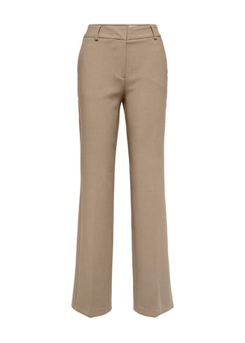 Selected Femme - Hose - SLFRita MW Wide Pant NOOS - Camel Melange