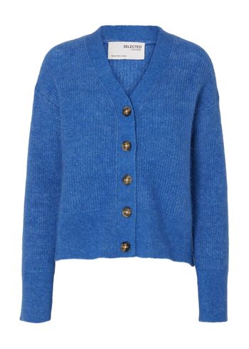 Selected Femme - Cardigan - SLFMaline LS Knit Short Cardigan - Nebulas Blue