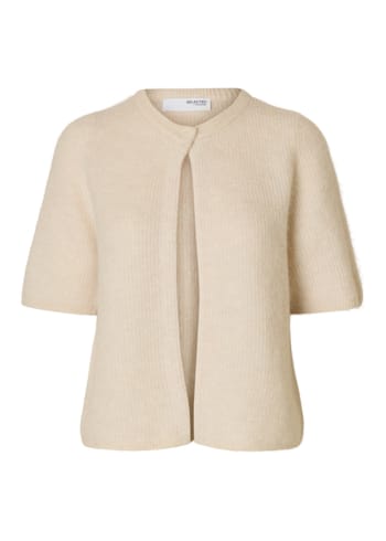 Selected Femme - Cardigan - SLFSia Ras 2/4 Rib Knit Cardigan NOOS - Birch Melange