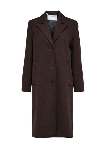 Selected Femme - Frakke - SLFAlma Wool Coat NOOS - Java