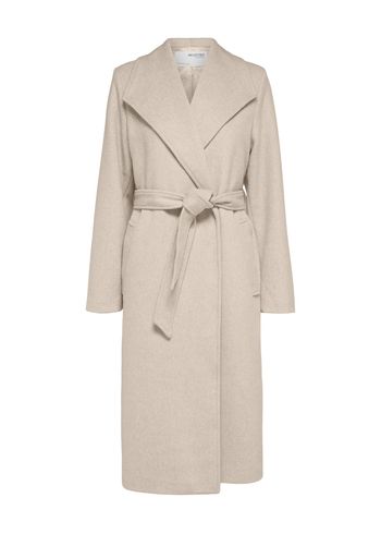 Selected Femme - Coat - SLFRosa Wool Coat - Sandshell