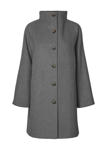 Selected Femme - Kabát - SLFVinni Wool Coat - Medium Grey Melange