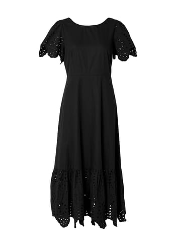 Selected Femme - Kjole - SLFKelli SS Ankle Broderi Dress - Black