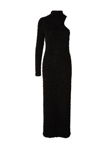 Selected Femme - Jurk - SLFLisette One Shoulder Midi Dress - Black