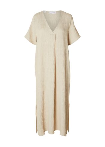 Selected Femme - Kjole - SLFMaurine SS Oversize Tunic Dress - Sandshell