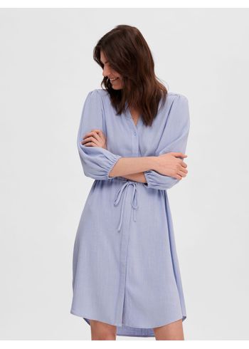 Selected Femme - Dress - SLFViva-Damina 3/4 Short Dress - Blue Heron