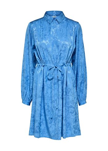 Selected Femme - Kjole - SLFBlue LS Short Shirt Dress - Ultramarine