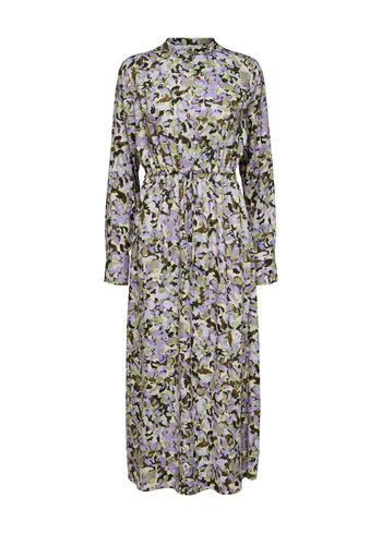 Selected Femme - Kjole - SLFKatrin LS Ankle Dress - Sandshell Print