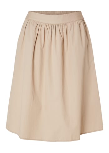 Selected Femme - Saia - SLFBlair-Malinda HW Midi Skirt - Humus