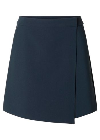 Selected Femme - Rok - SLFBlake HW Short Wrap Skirt EX - Dark Sapphire