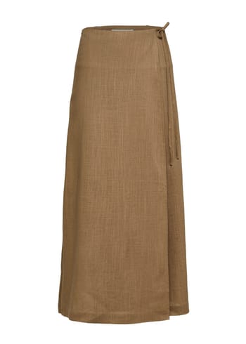 Selected Femme - Skirt - SLFEloisa HW Ankle Wrap Skirt - Tigers Eye