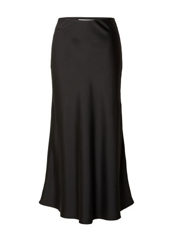 Selected Femme - Kjol - SLFLena HW Midi Skirt EX - Black